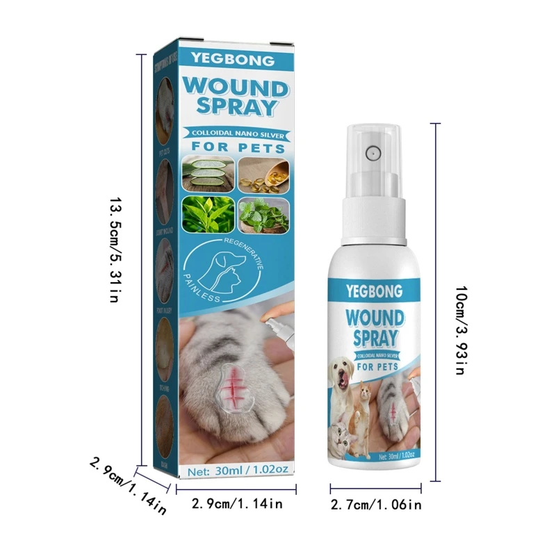 Pet Itch Relief Skin Care Spary Felines Heal Aid Skin Repair Safe Non-Toxic