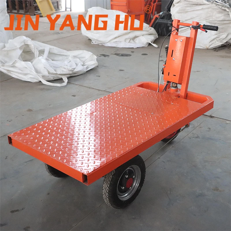 JIN YANG HU Mini Electric Flatbed Trolley with a load capacity of 260 kg Flexible 3-wheel transport Platform Truck