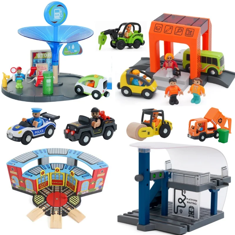 Tutti i tipi di binari del treno in legno Accessori Ponte in legno Tunnel Binario urbano Overpass adatto per binari in legno Giocattoli Scena giocattolo