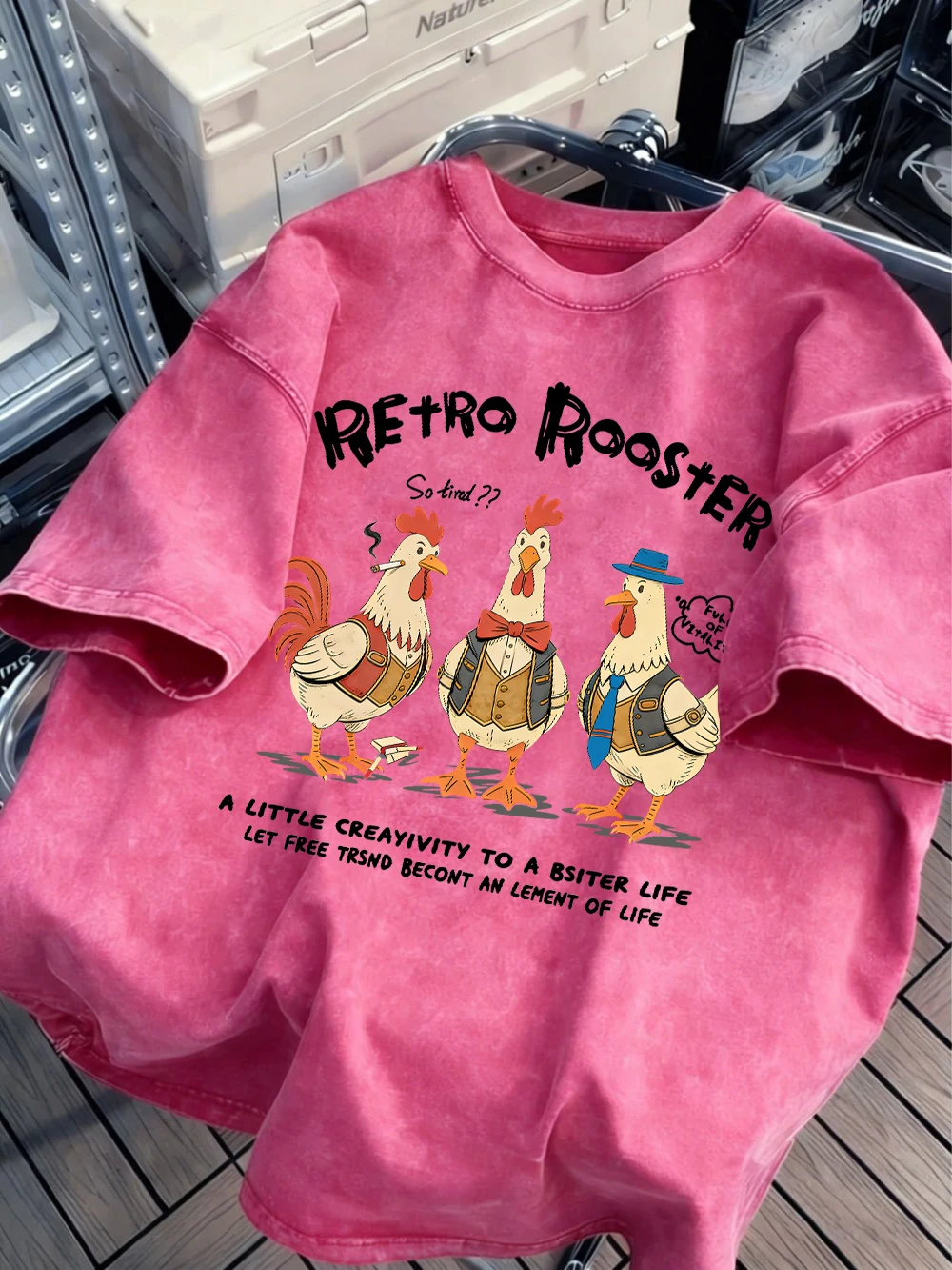 Retro Duck So Tired Printed Washed T-Shirts Women Cotton Oversized Tops O-Neck Comfortable Distressed T Shirt Summer Clothes