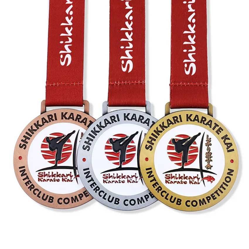 Fast Delivery Custom Metal Gold Silver Bronze World Union Of Karate-Do Federation Medal