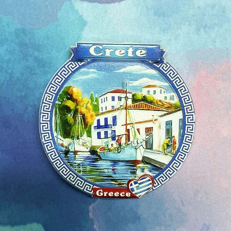 Crete 3D refrigerator magnet Tourist souvenirs Refrigerator magnet decoration supplies Collection arts and crafts gifts