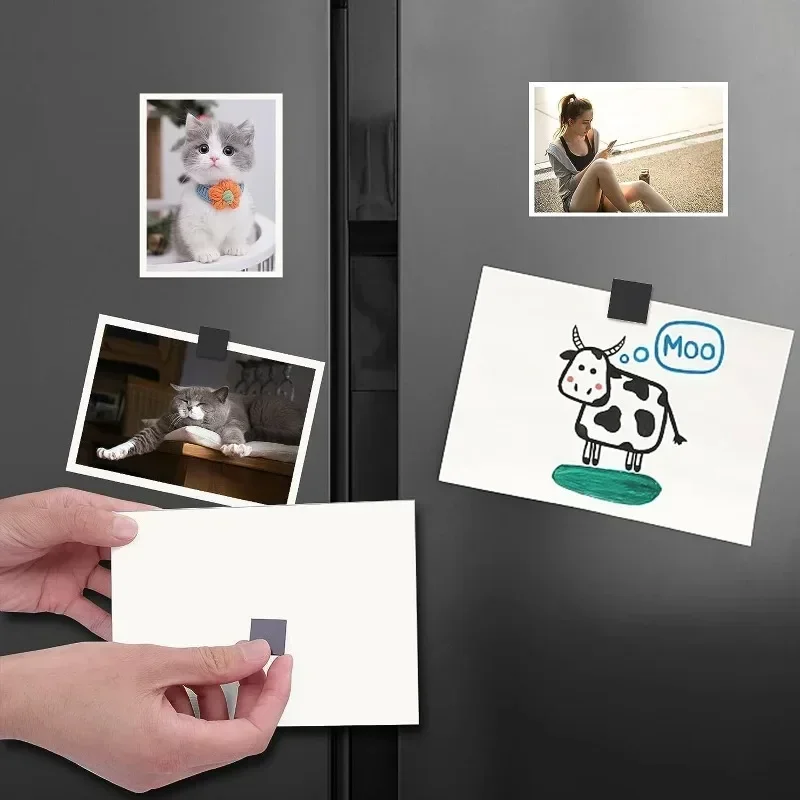 200/50PCS Magnetic Dots Sheets Square Round Self Adhesive Magnet Sheet for Household Refrigerator Office DIY Craft Soft Stickers