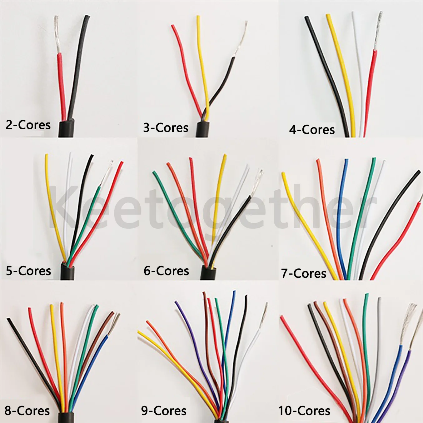 1M UL2464 كابل سلك مغلف قناة خط الصوت 26 - 32AWG 2 -10 النوى أسود / أبيض معزول لينة النحاس إشارة التحكم