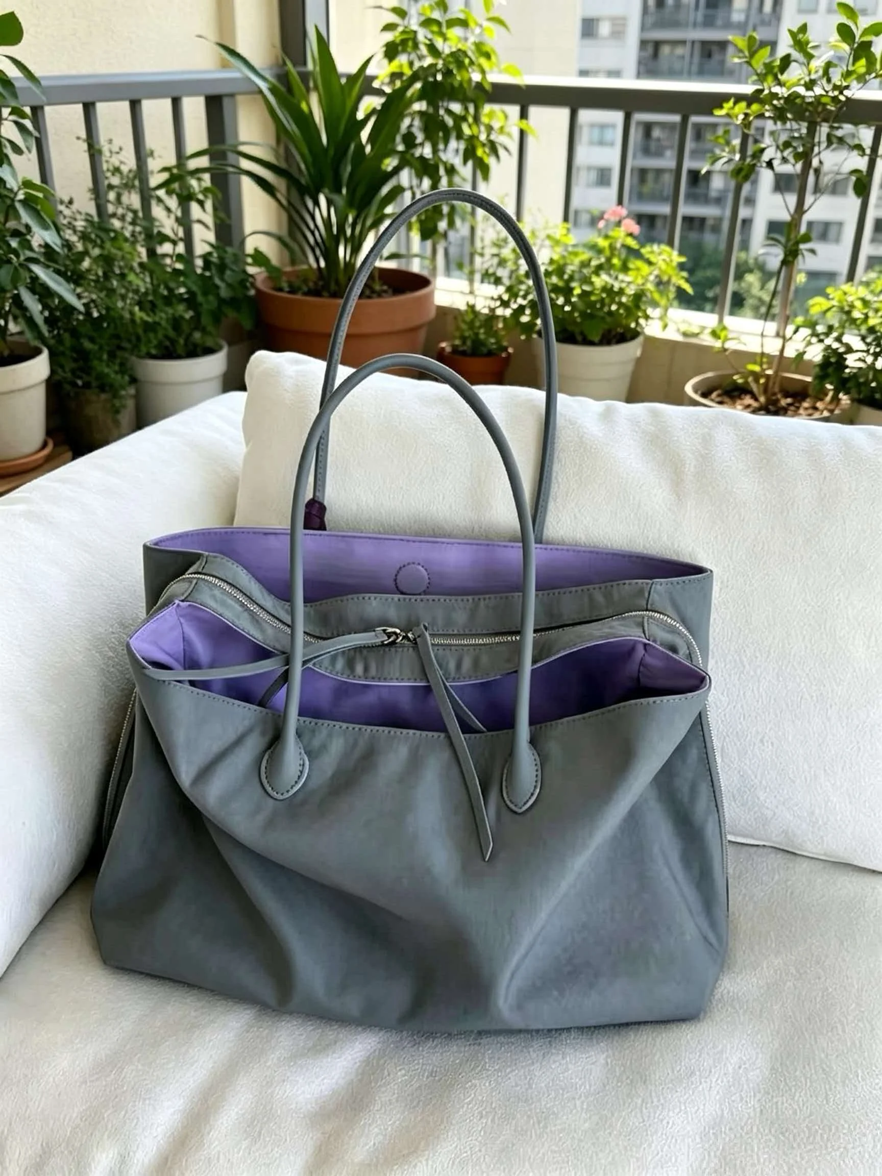 Korean style large capacity multi compartment underarm shoulder bag, nylon versatile commuting fitness bag, computer tote bag