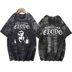 Peso Pluma Exodo Tour 2024 Tie Dye Shirts Round Neck Short Sleeve Man Woman T-shirt