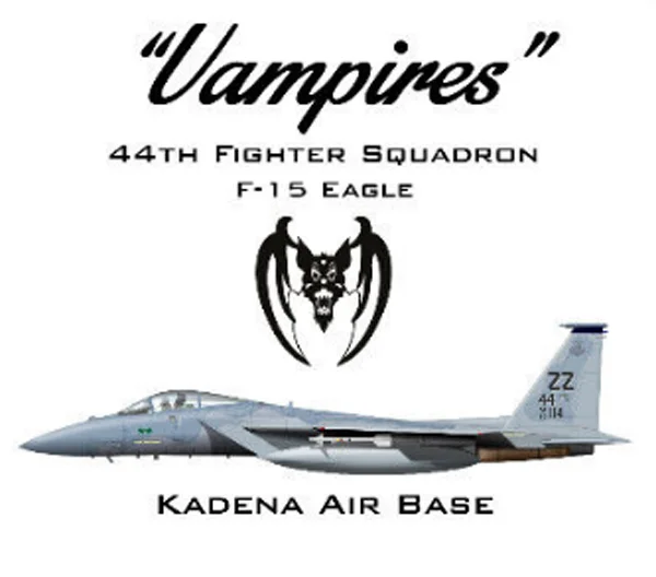 USAF 44th Vampires Fighter Squadron F-15 Fighter T-Shirt 100% Cotton O-Neck Summer Short Sleeve Casual Mens T-shirt Size S-3XL