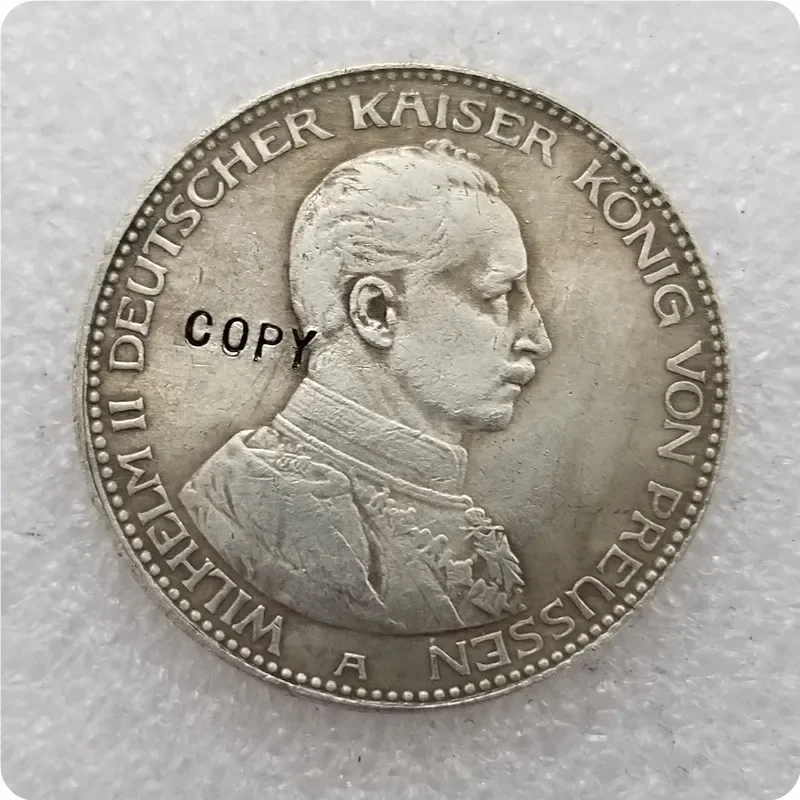 German States 1914 Prussia 5 Mark Silver COPY commemorative coins-replica coins medal coins collectibles Challenge Pocket Coins