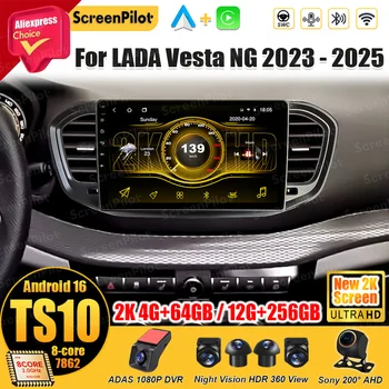 Android 16 do LADA Vesta NG 2023 - 2025 Odtwarzacz Multimedialny Wideo Nawigacja GPS Bluetooth Ekran Dotykowy 8-rdzeniowy DSP RDS Wifi 5G