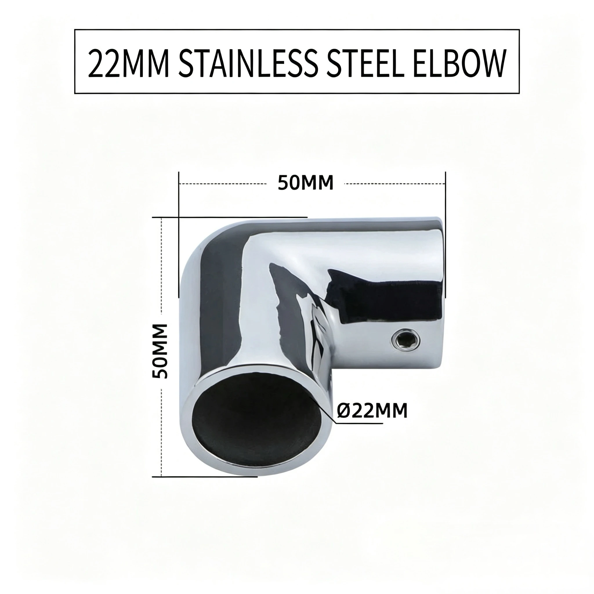 MARINE 316 STAINLESS STEEL BIDIRECTIONAL PIPE ELBOW FITTING, RAIL TUBE CONNECTOR ASSEMBLY, 22MM/25MM/30MM/32MM FOR YACHT BOAT