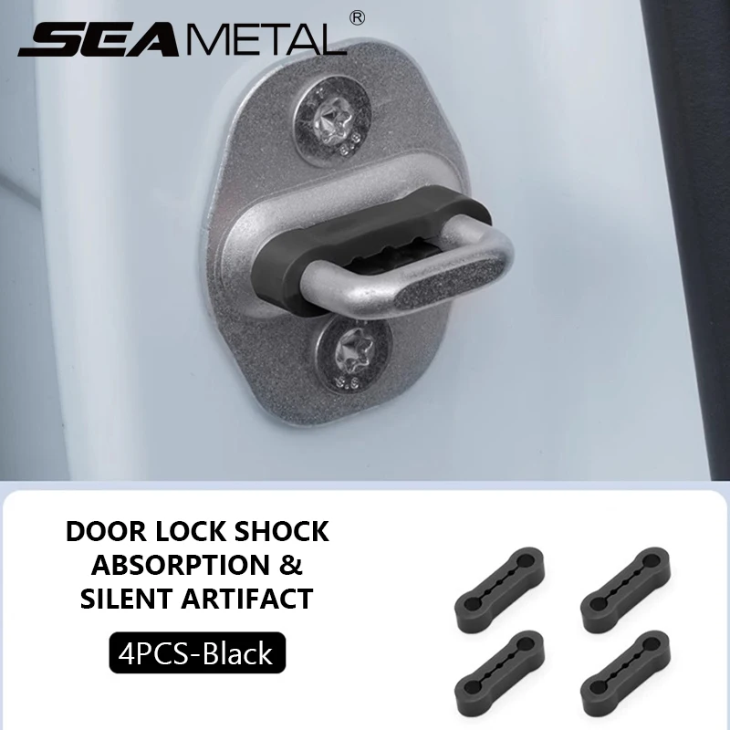 SEAMETAL 4pcs Universal Car Door Lock Damper Buffer Sillcone Deadener Seal Shock Absorber Noise Insulation for Car Accessories