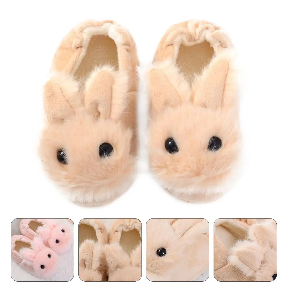 

1Pair Warm Anti-Slip Cotton Slippers for Women Men Home Indoor Use Rabbit Design Non-Slip Sole Soft Comfortable Winter House