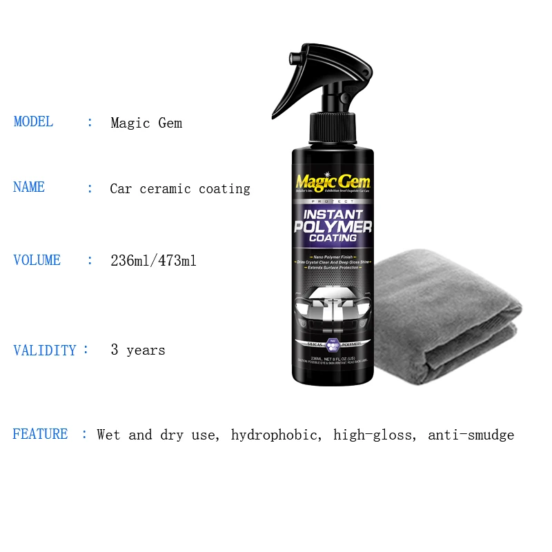 Nano Ceramic Car Coating High Gloss Ceramic Liquid Spray Paint Care Car Polish Nanos Hydrophobic Coating Wax Auto Detailing