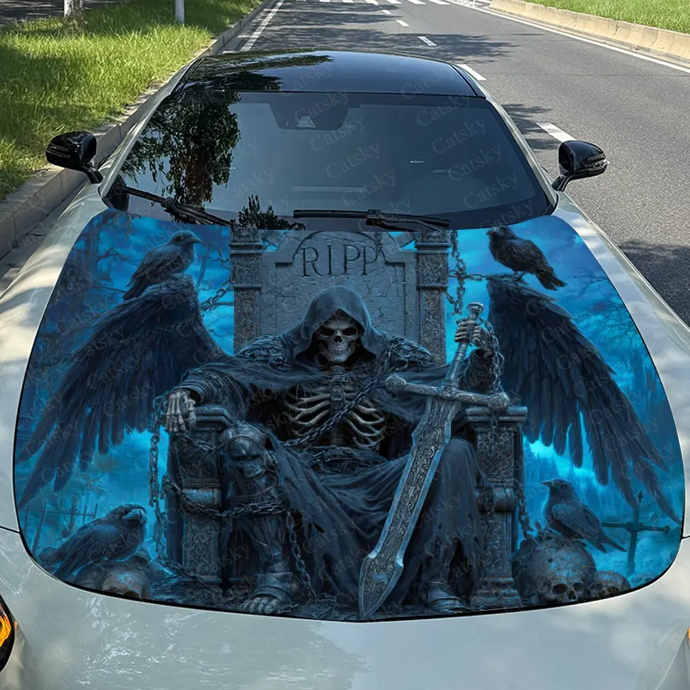 The Throne Of Death Car Hood Decal - Durable Self-Adhesive PVC Sticker For Cars, Motorcycles, And Trucks,Vehicle Hood Decoration