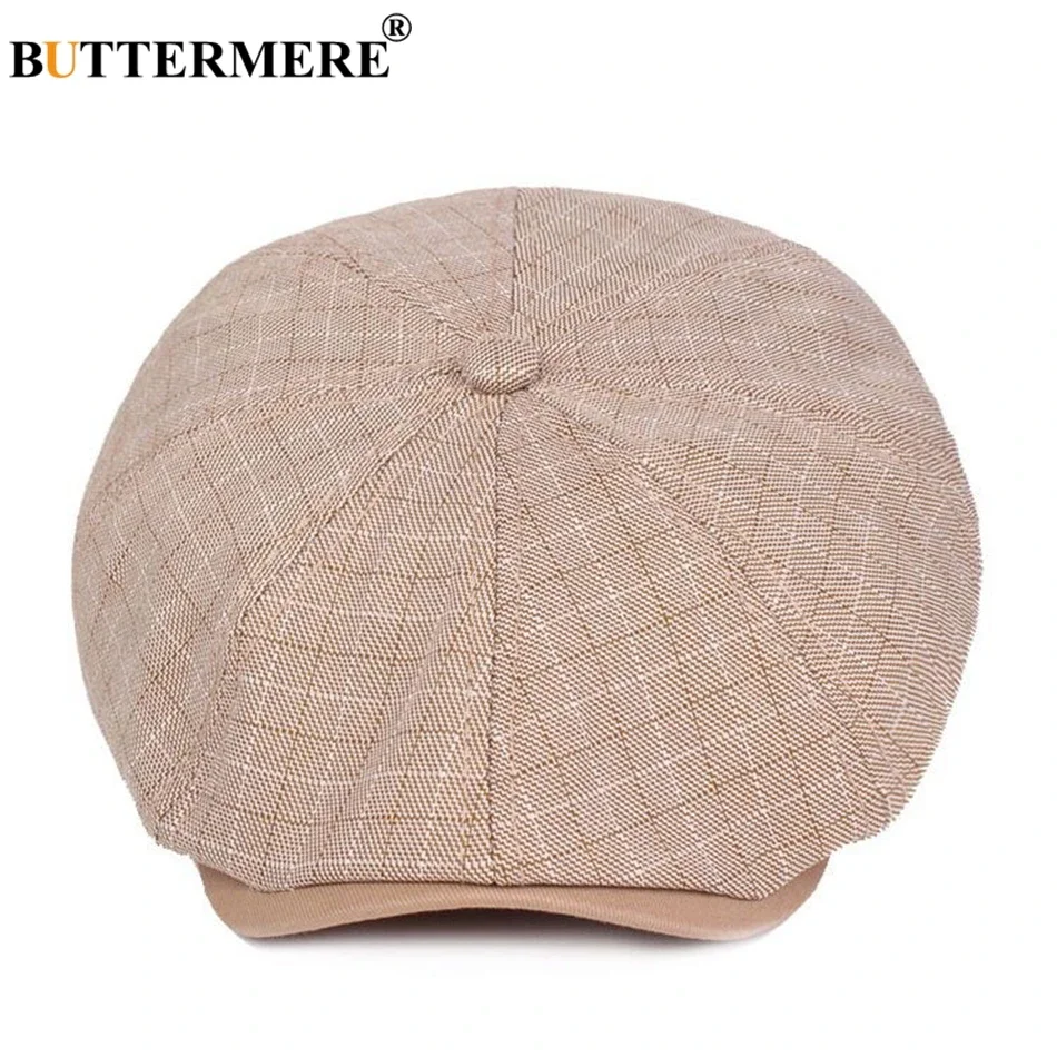 BUTTERMERE Клетчатая кепка газетчика цвета хаки