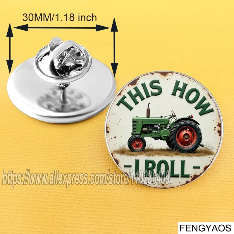 Stainless Steel Retro Tractor Brooch for Backpack Perfect for Holiday Gifts