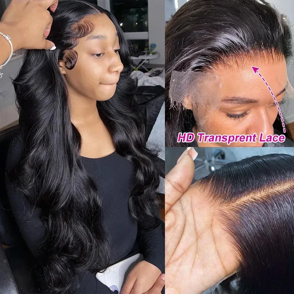 Peruki typu HD Lace Frontal z ludzkich włosów 100%, 13x4 13x6, peruka typu Body Wave z koronką z przodu, transparentna, luźna peruka Deep Wave dla czarnoskórych kobiet w promocji.