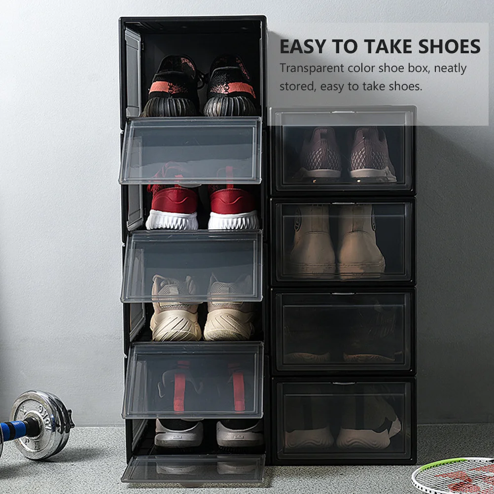 

1Pcs Clamshell Sneaker Case Display Cabinet Transparent Stackable Shoe Organizer Acrylic PP Material Easy Open Foldable