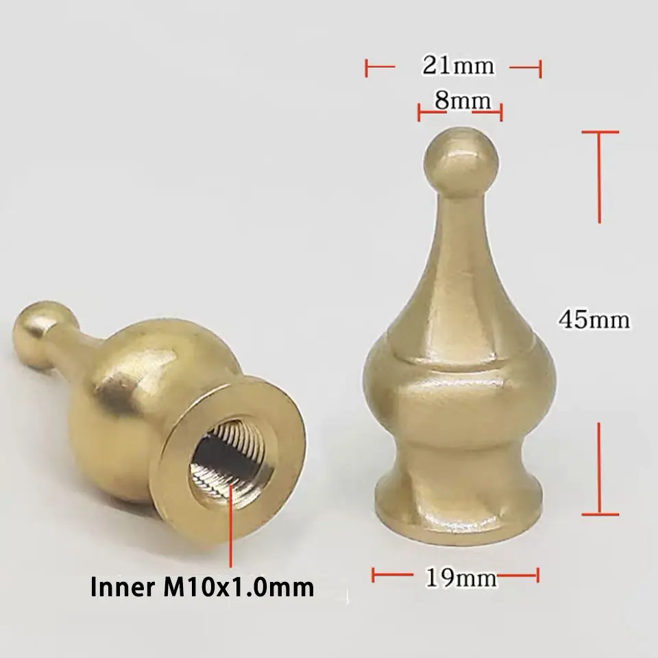 Brass M10 Inner Thread Straight Through Pure Copper Desk Lamp Floor Lamp Shelf Nut Pitch 1.0mm Decorative Nut