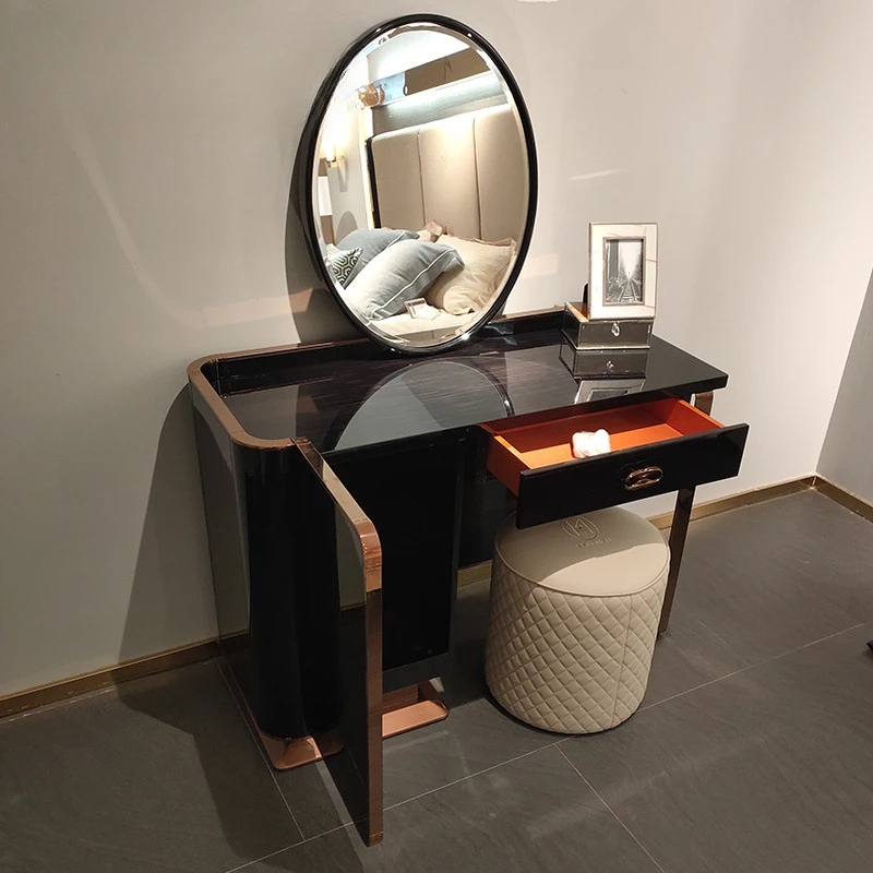 Arte leve e luxuosa em couro de madeira maciça, elegante, simples e generosa, cômoda neoclássica europeia e americana de alta qualidade