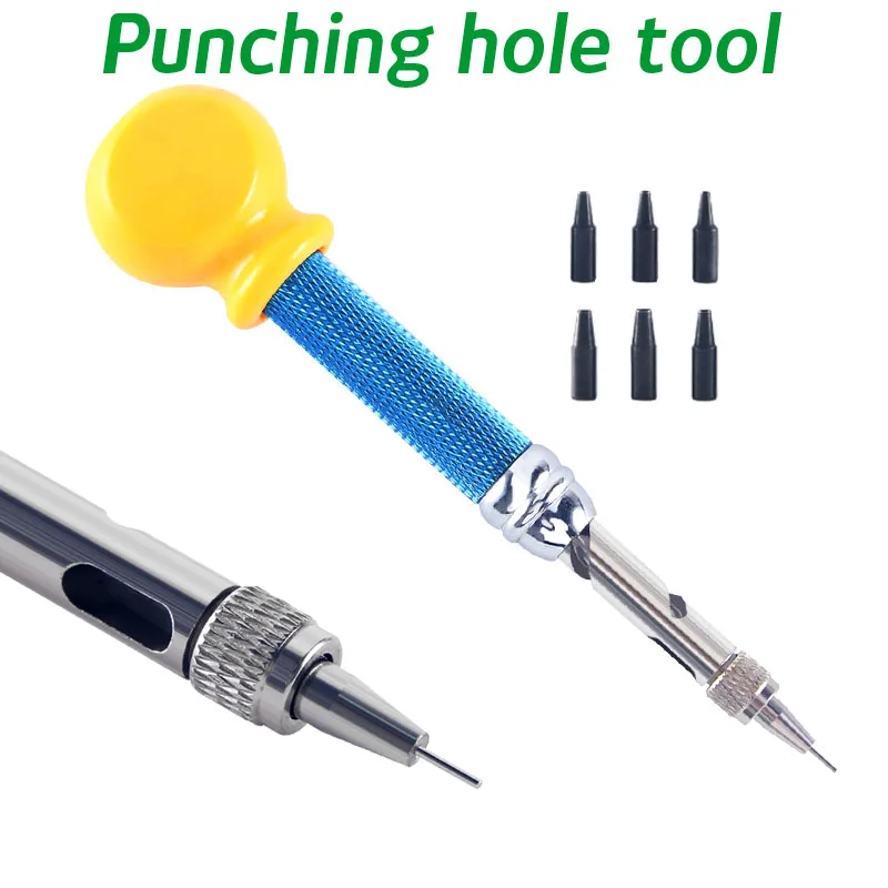 Leather Belt Watch Strap Punching Drill Tool Handheld Watch Band Round Hole Punch Tools Watch Repair Automatic Puncher Driller