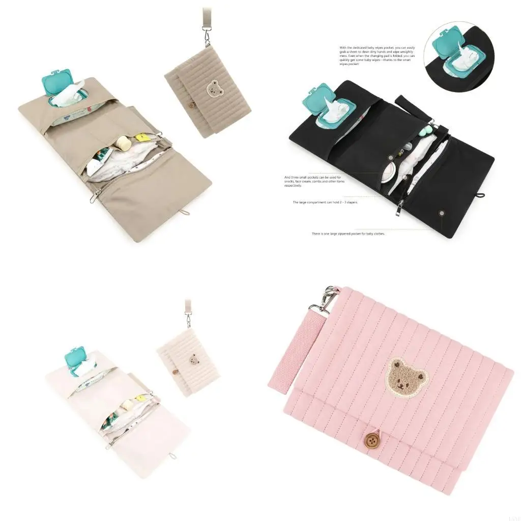 

L5YF Многофункциональная сумка для подгузников для детского путешествия легко прикрепляется к коляскам Компактный складной с