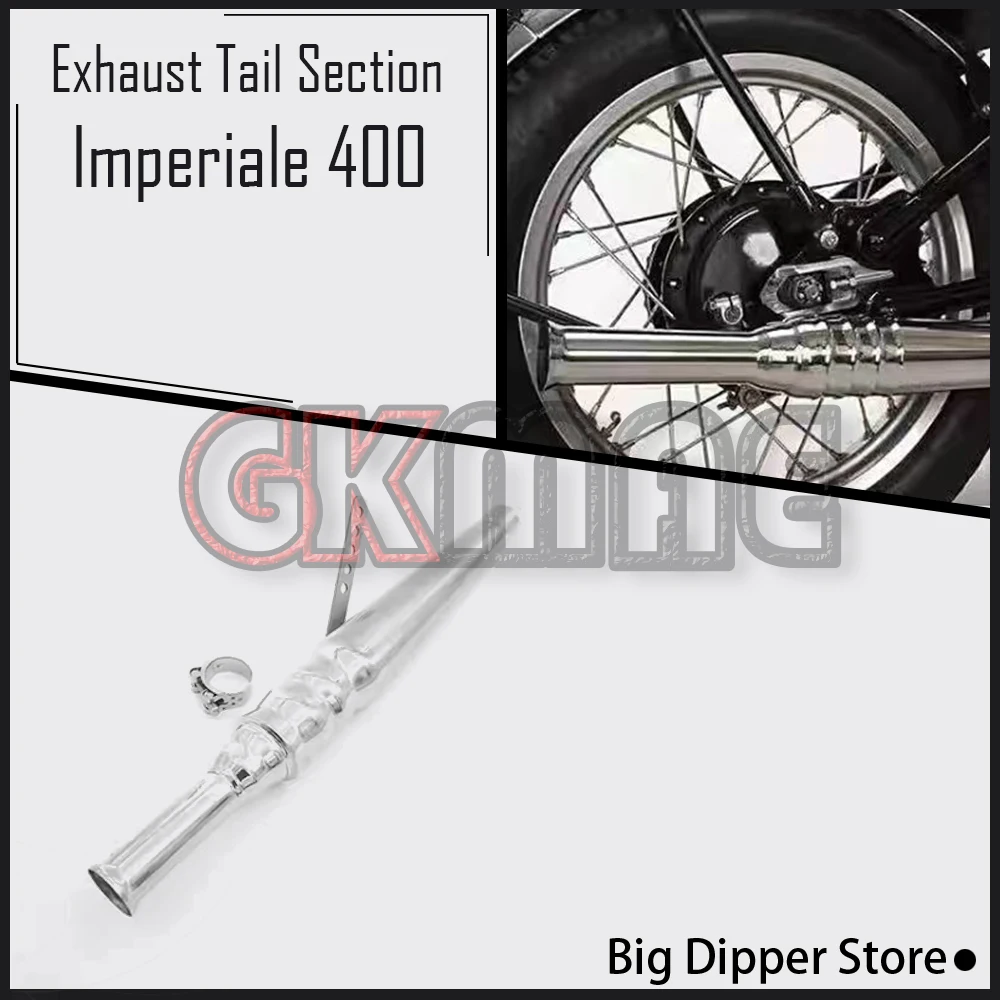 New For Benelli BJ Imperiale 400 Motorcycle Modified Stainless Steel Retro Exhaust Pipe Exhaust Tail Section