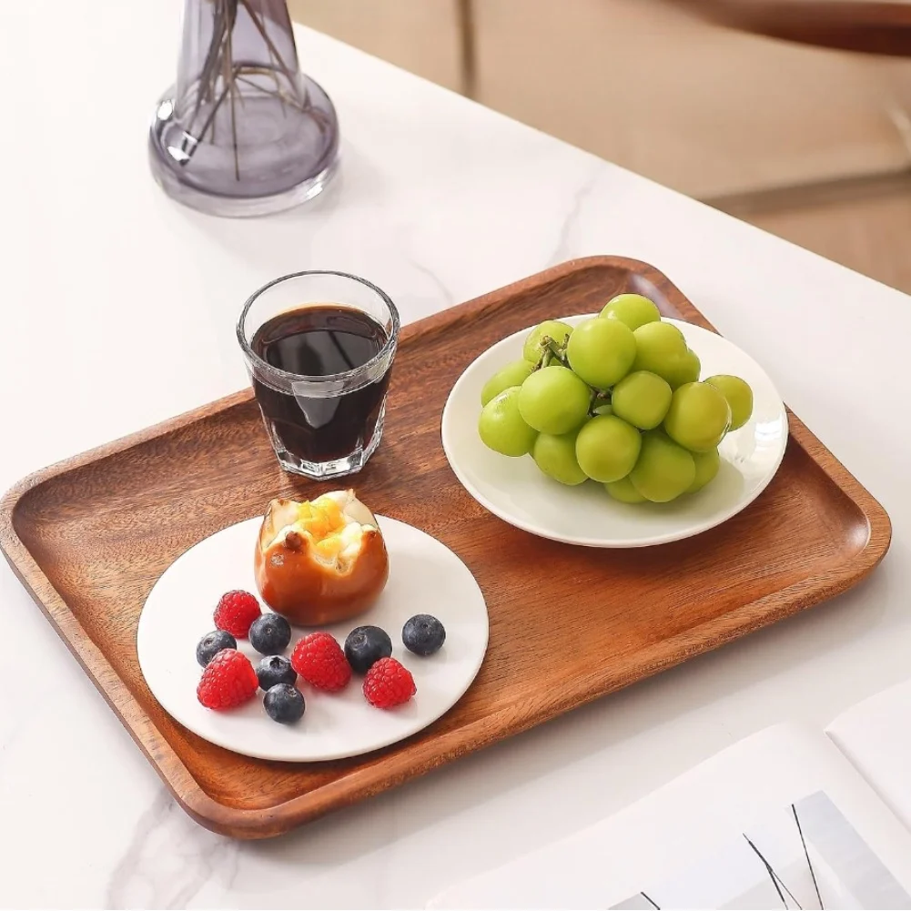 Wood Serving Tray 25*16cm 30*20cm Wooden Tray Platters For Serving Food Dishes Dinner Plates Rectangular Dessert Plate