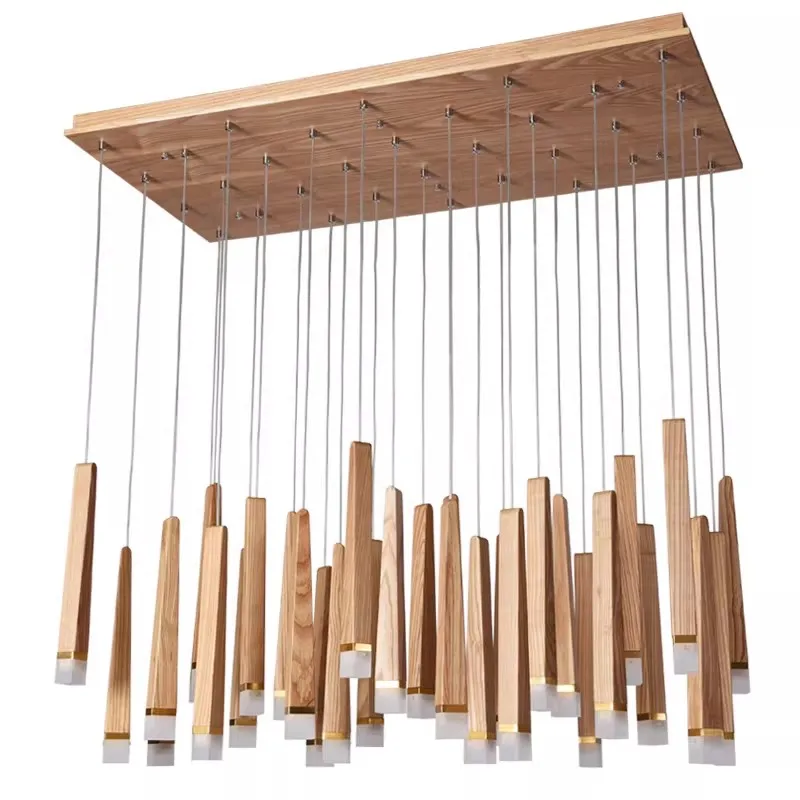 

Креативный подвесной светильник Y Matchstick Art, в стиле середины века, для ресторана и гостиной, простой, индивидуальный, из массива дерева