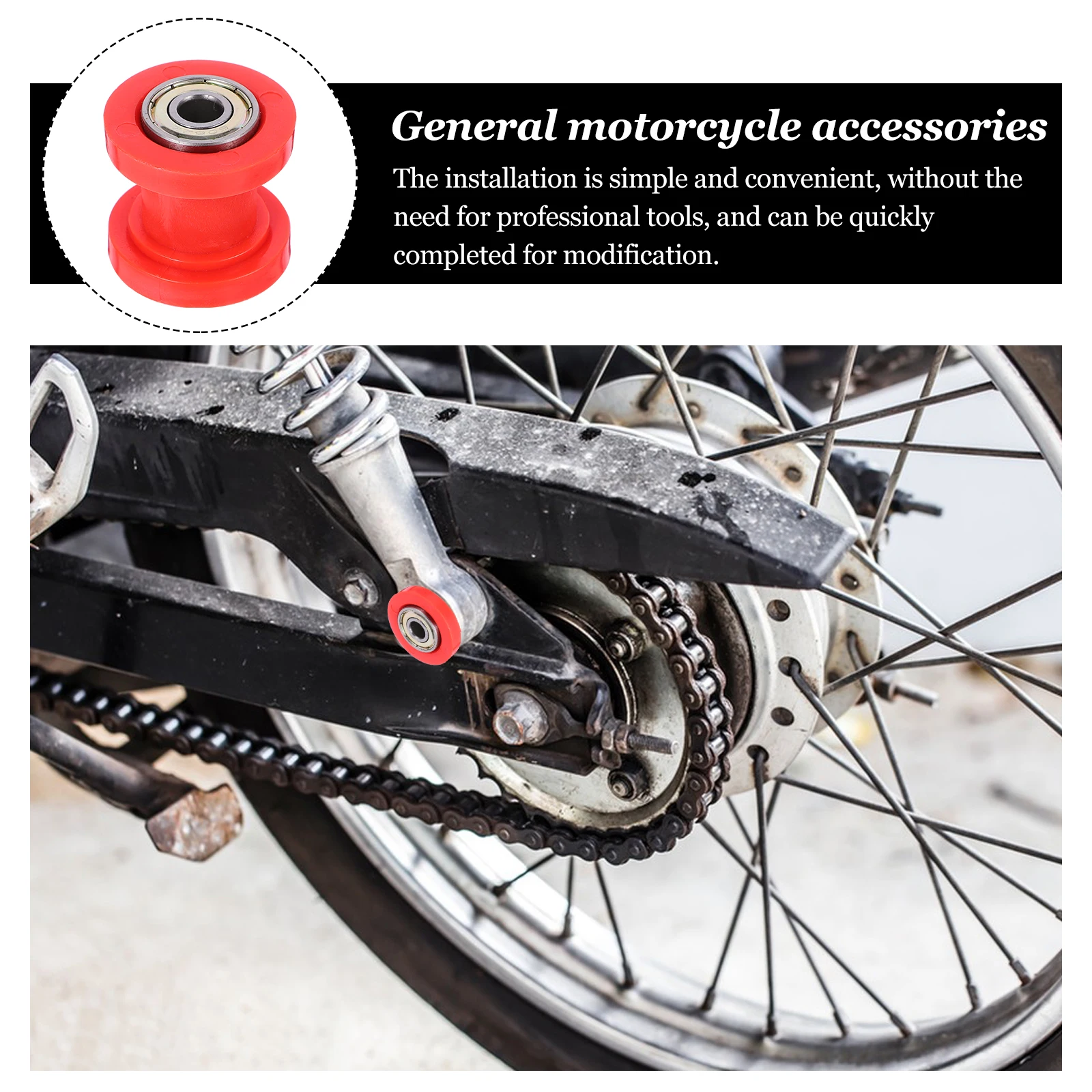 

8Mm Tensioner Roller Motorcycle Guide Wheel Durable Chain Slider For Atv Motorbike Anti-Slip Chain Roller Tensioner Wheel