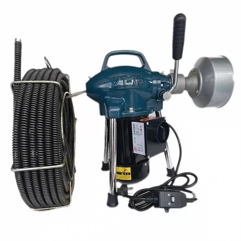 ZT-75 Electric Drain Cleaner Professional Tool for Clearing Clogged Drains, Toilets, and Floor Drains, Featuring a 500W Copper-C