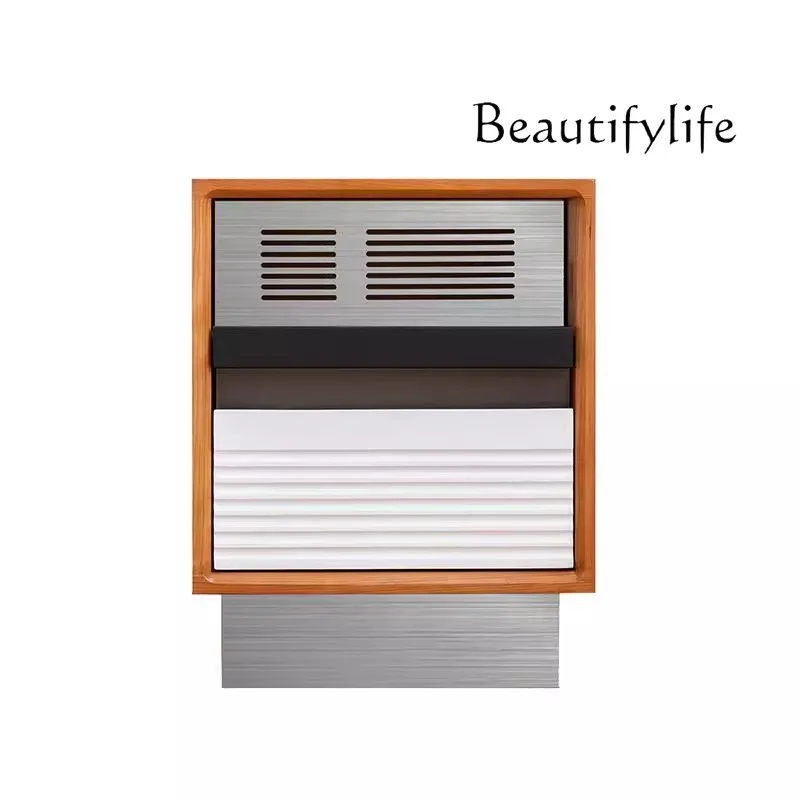 

Medieval cherry wood bedside table Small apartment bedside table Retro solid wood bedroom storage locker