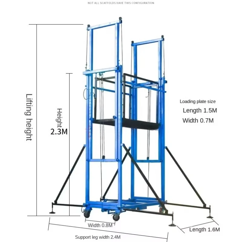 500-1000 kg 12m newly designed multi-model foldable electric scaffolding lift for painting walls with CE