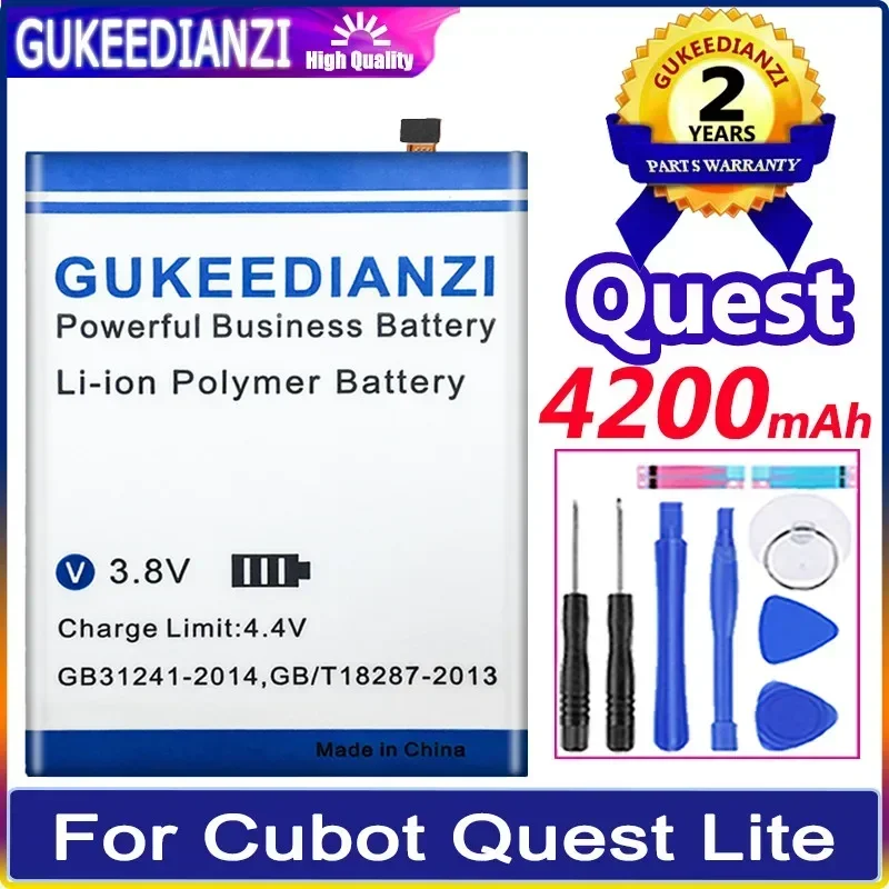 Аккумулятор GUKEEDIANZI 4200 мАч для поиска, высокое качество, стандартная батарея для Cubot Quest Lite, мощные батареи + бесплатный инструмент