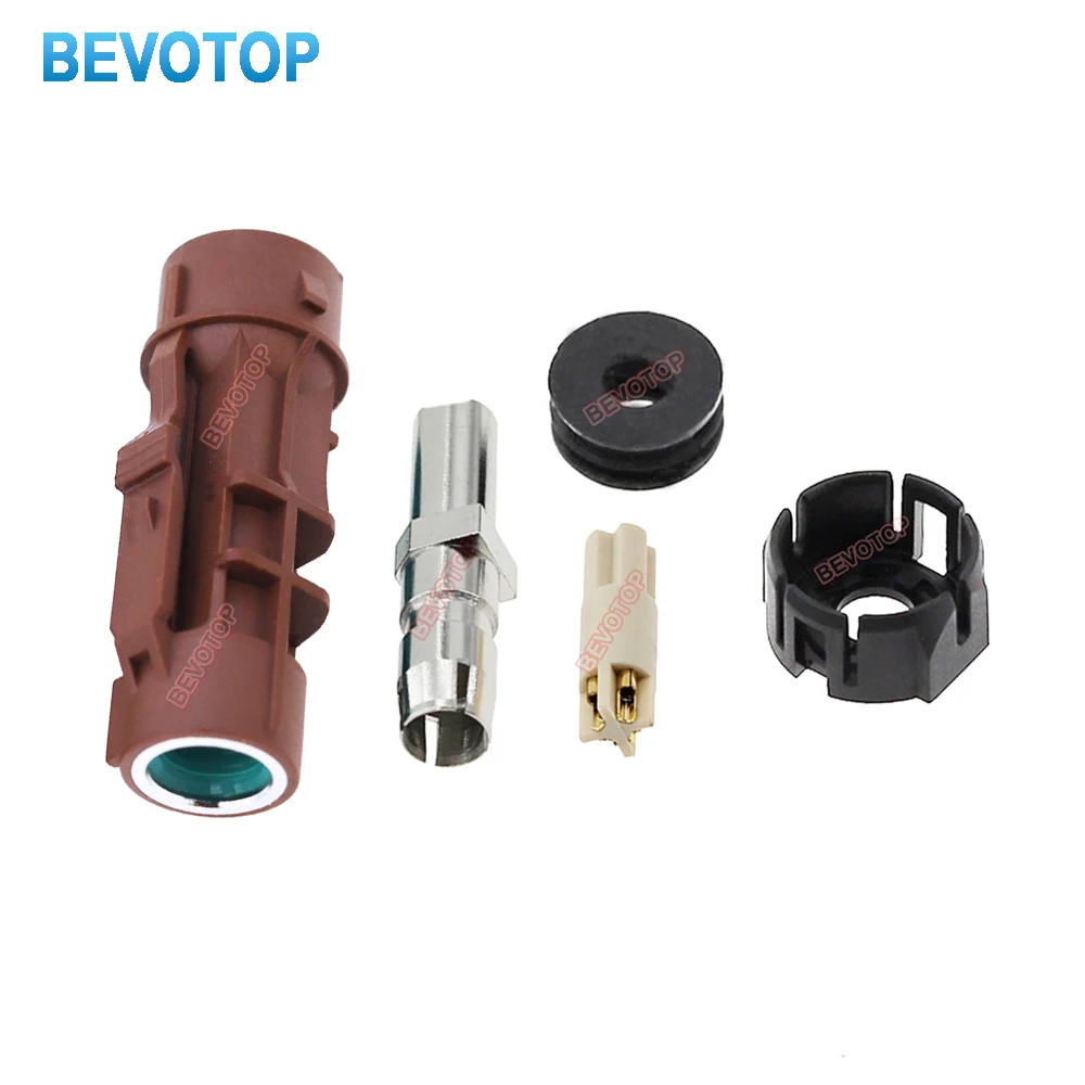 

10PCS BEVOTOP Waterproof HSD LVDS Connector 4Pin Brown Code F Female Jack 100 Ohm for Car Video Line Wire Harness Auto Cable