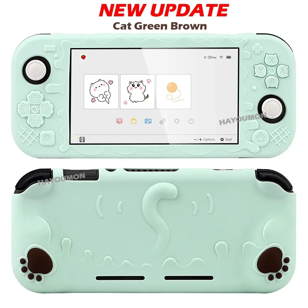 Schattige Cat's Paw beschermende hoes voor Switch Lite-console Zachte TPU-hoes All-inclusive beschermende stofdichte handgreepafdekking