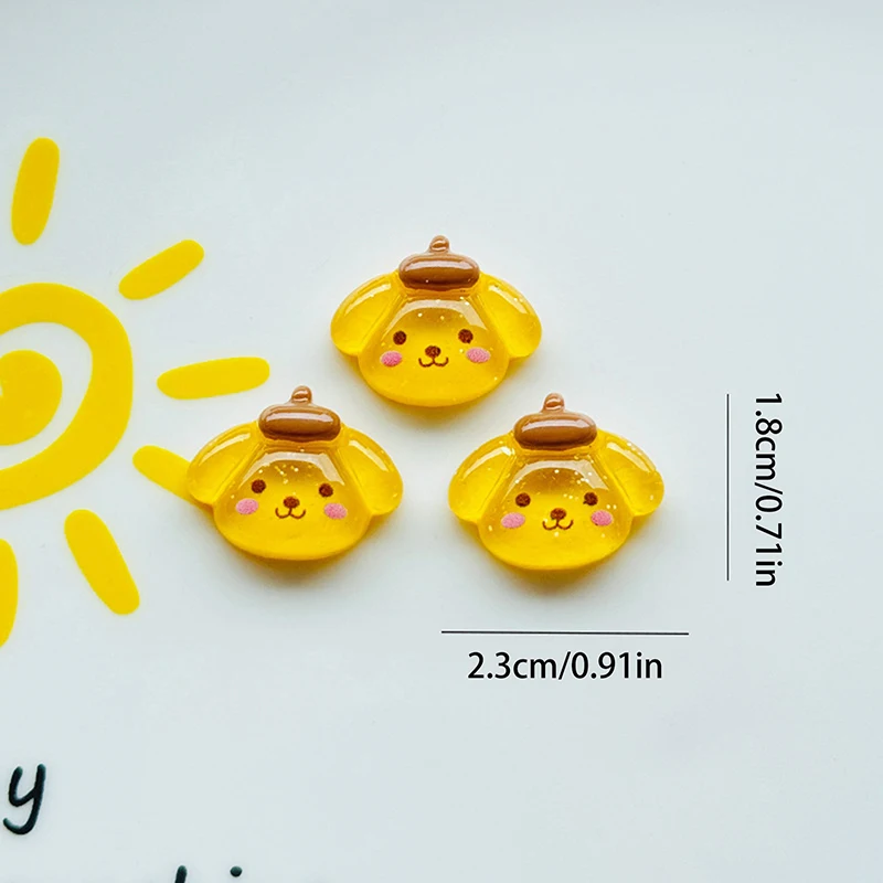 20 Teile/beutel Cartoon Gelb Pompompurin Nail art Zubehör DIY Haarnadel Zubehör Süße Dekorationen Maniküre Charme Geschenk