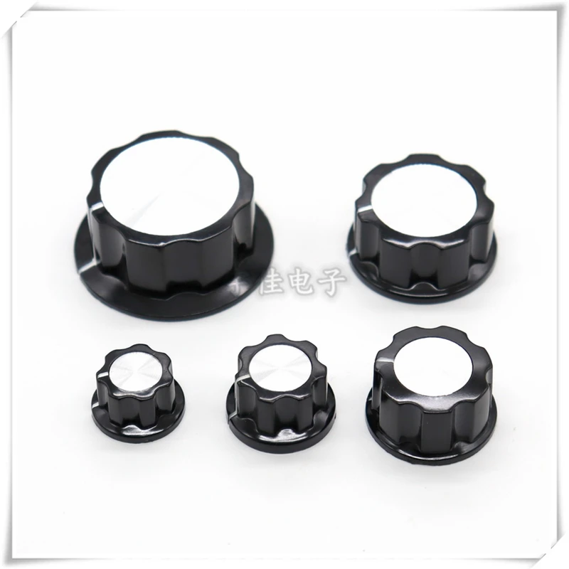 5PCS Bakelite Knob Black Copper Core Knob Cap Potentiometer Knob Cap Panel Adjustment Knob Cap