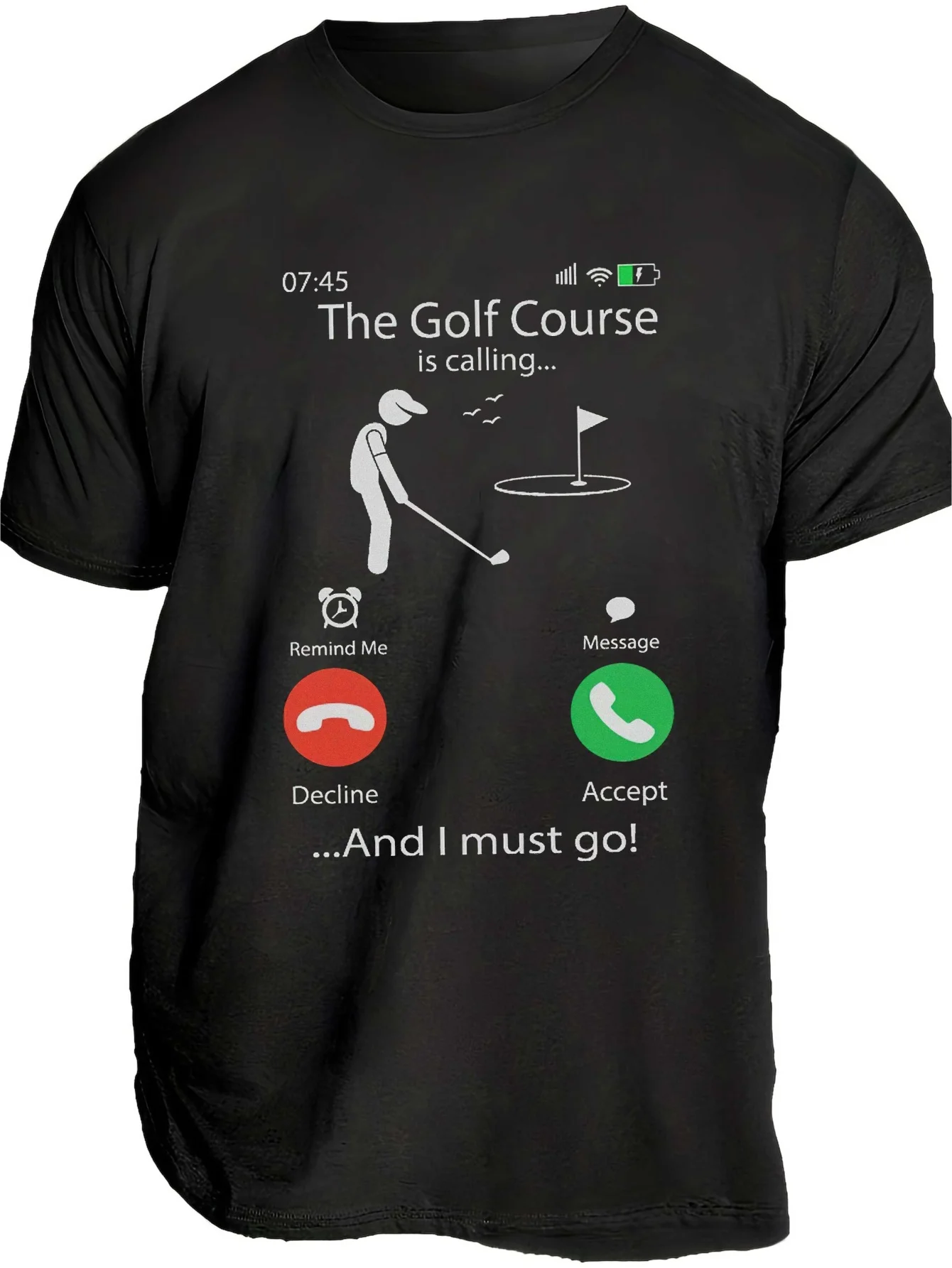 

Мужская повседневная футболка с коротким рукавом и принтом для гольфистов: стильная, весенне-летняя, больших размеров