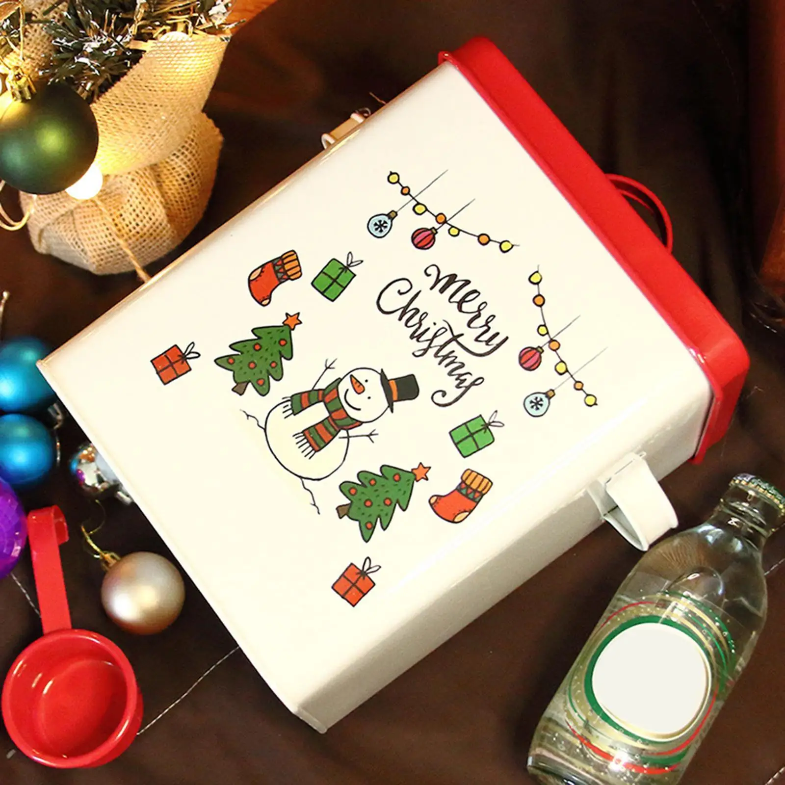 กล่องดีบุกผงซักผ้าพร้อมถังสีสี่เหลี่ยมช้อนสําหรับหอพักเดินทาง