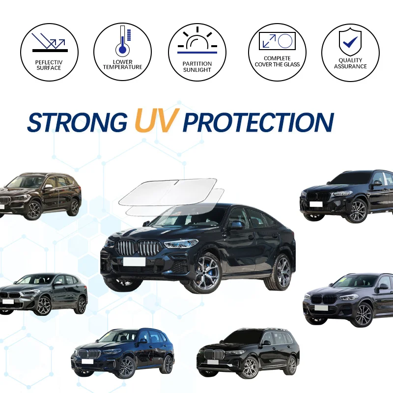 For BMW X5 X3 X1 iX3 X7 iX1 X6 X4 IX Windshield Sun Shade Sunshade Sun Visor Protector Foldable Blocks UV Rays Keep Car Cooler 