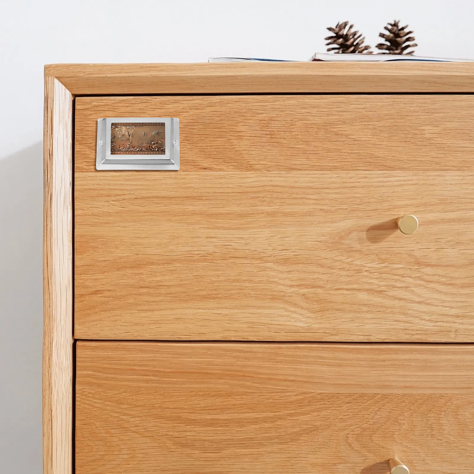 24Pcs Metal Cabinet Pulls Label Holders Vintage Drawer Label Holder Box Accessories for Shelves File Cabinets Storage