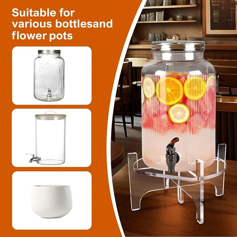 Acrylic Beverage Dispenser Stand,and Water Jug Holder, Plant Stand, Cake Display Stand for Parties and Catering Events Retail