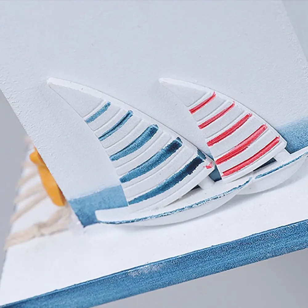 Mediterranean Style Wooden Pen Holder Ocean Style Large Capacity Pencil Storage Box Handmade Pen Container