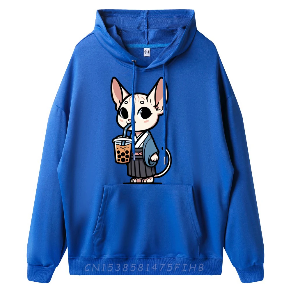 Sphynx Cat Bubble Tea Funny Pet Boba 3d Printed Pullover Hoodies Women Men's Clothing Deals Mardi Gras