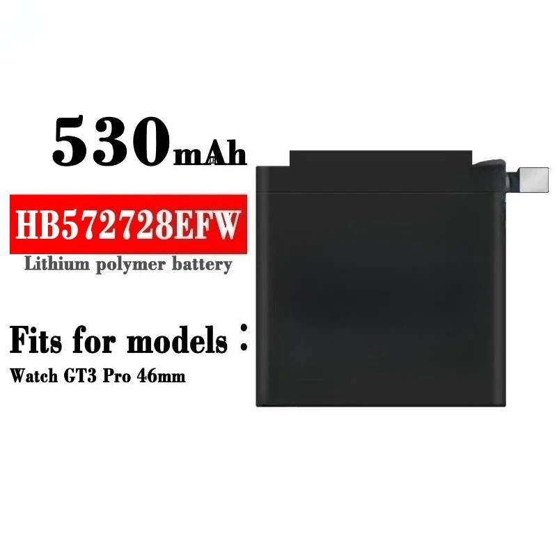 Newest HB572728EFW 3.87V 530mAh Lithium-ion Rechargeable Battery for Huawei GT3 Pro GT3Pro 46mm High Quality Smart Watch Battery