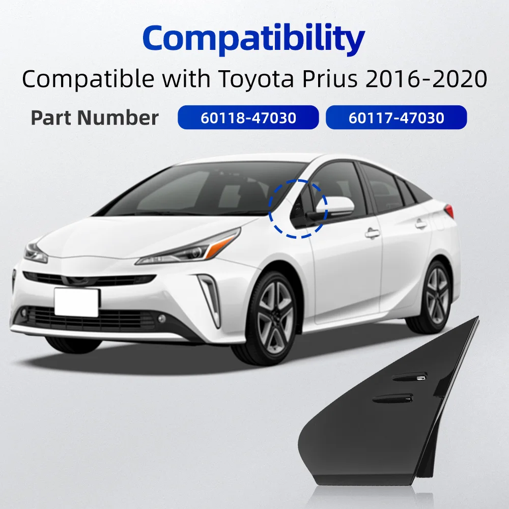 Side Mirror Fender Molding Cover Trim Left/Right Front Upper For Toyota Prius 2016 2017 2018 2019 2020 60118-47030 60117-47030