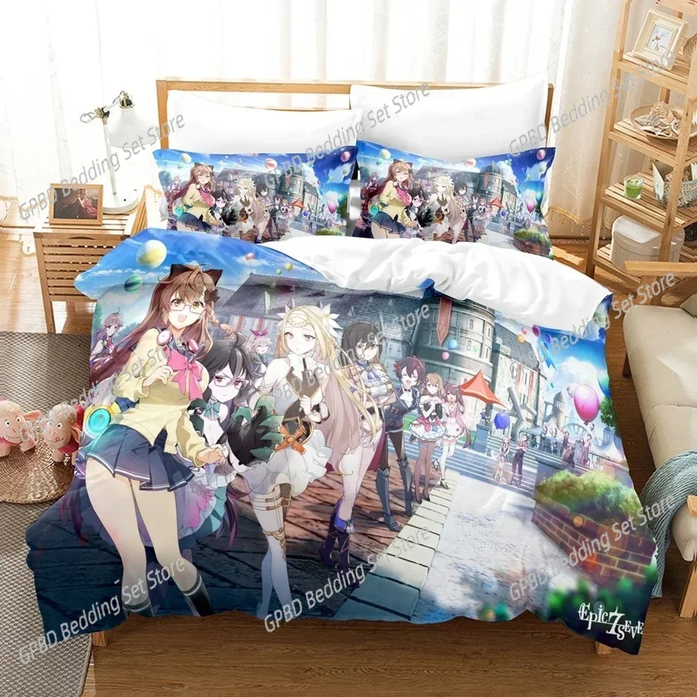 

Fashion 3D Print Game Epic Seven 3D Duvet Cover Bedding Set Comforter Linen Pillowcases Home Decor Single Double Twin King Queen