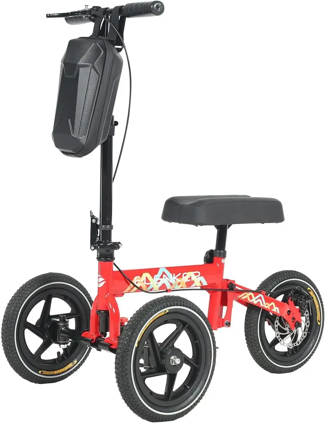 Adjustable Knee Crutch Cart with Wheels Elderly Four-wheeled Walker, Ankle Injury Walker, Elderly Foldable Scooter