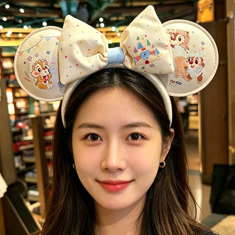 Disney Chip 'n' Dale Storybook Kingdom Ear Headband - Cute Cartoon Print Faux Leather Hairband For Adults & Teens view 2